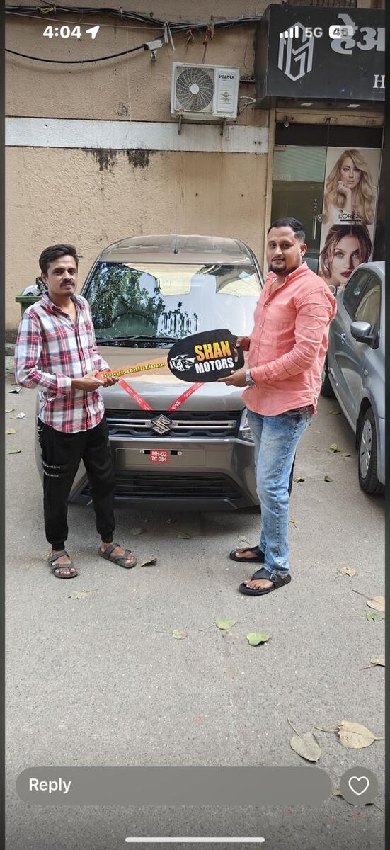 Happy customer with new car